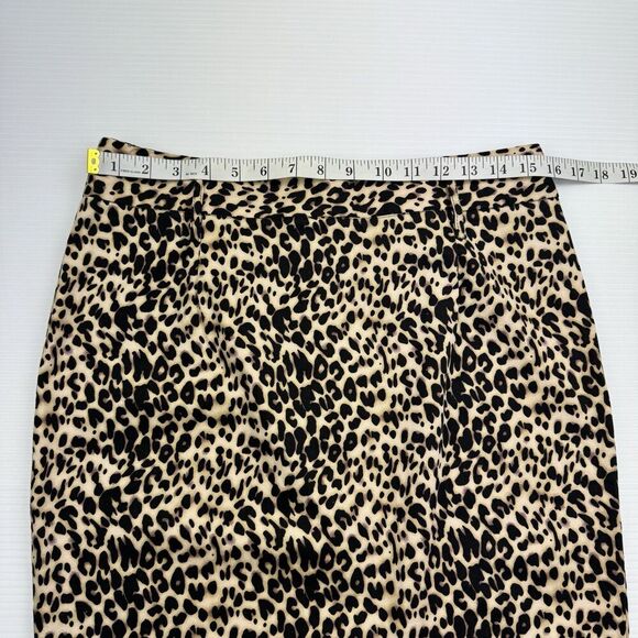 D.F.A. New York Leopard Skirt Size 10 Pencil Straight Back Slit Knee Length - Picture 5 of 7